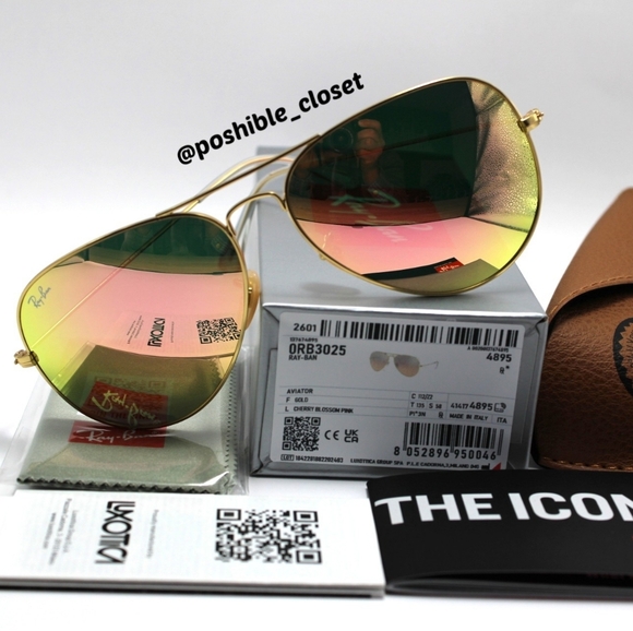 Model Display Ray-Ban Copper RB3025 Aviator Pink Mirror
